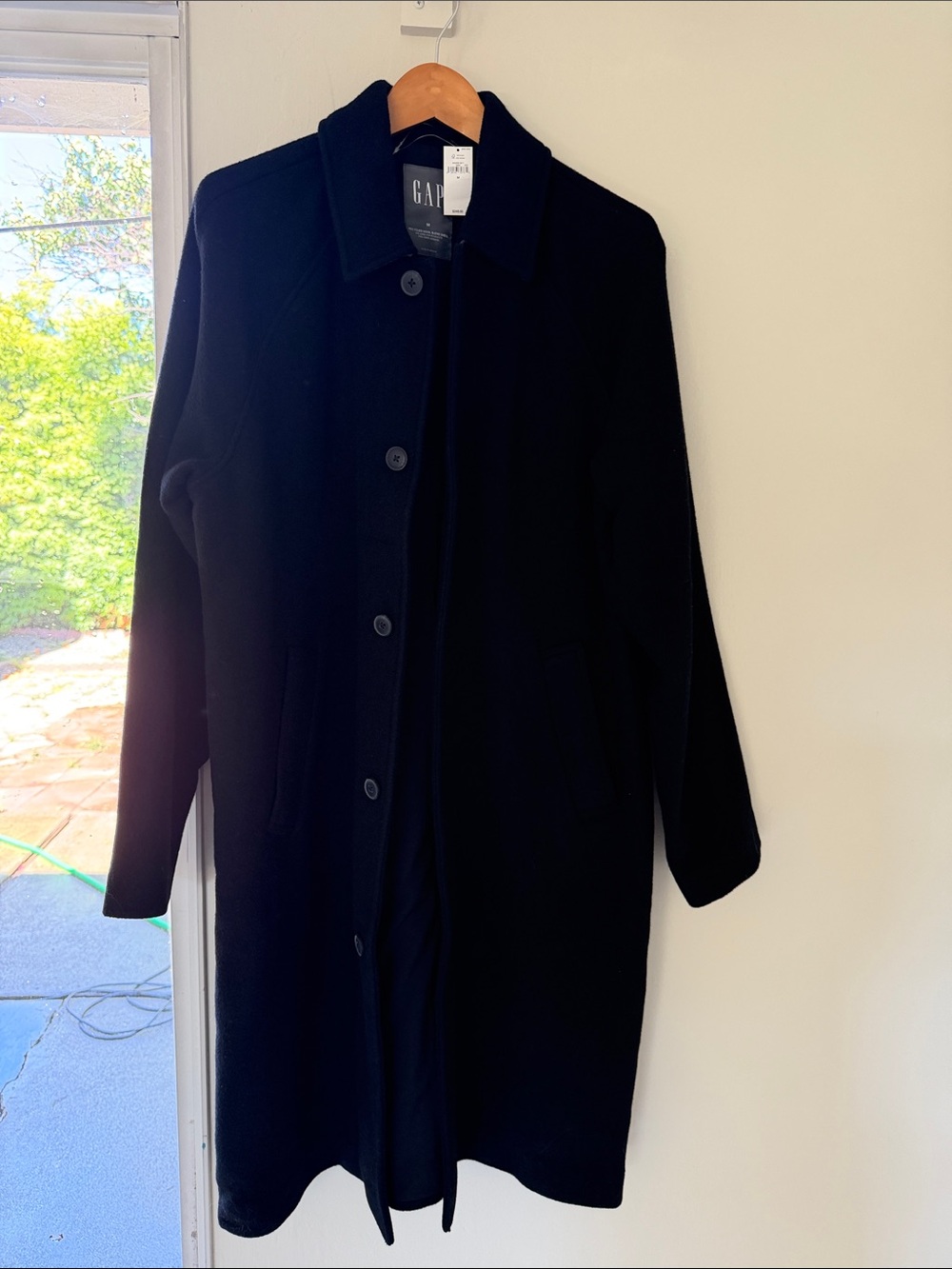 GAP Black Wool Single-Breasted Pea Coat